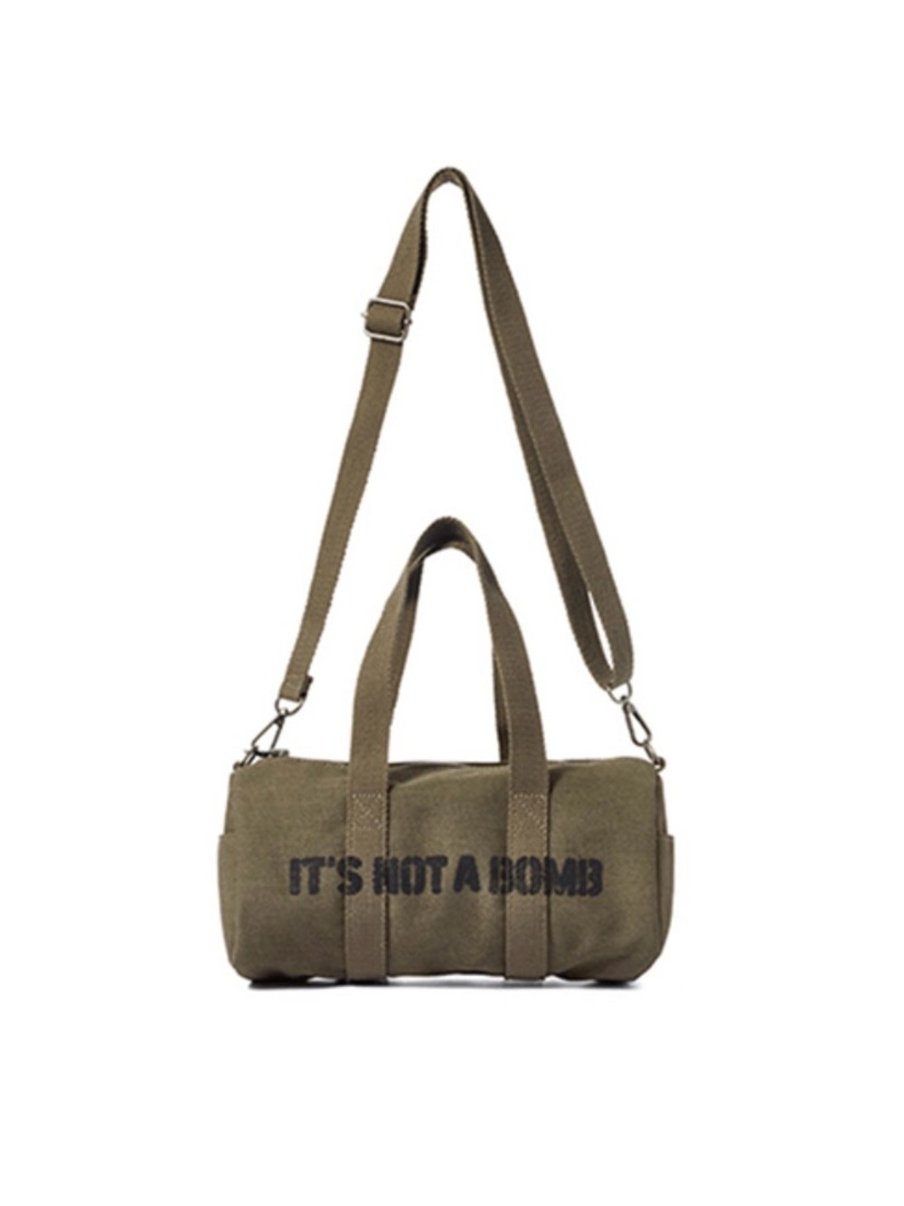BTS light stick bag -Olive Green Canvas Satchel with Adjustable Crossbody Strap